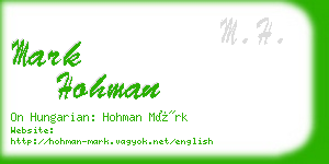 mark hohman business card